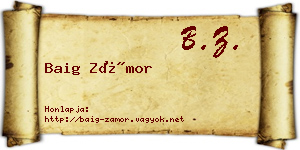 Baig Zámor névjegykártya